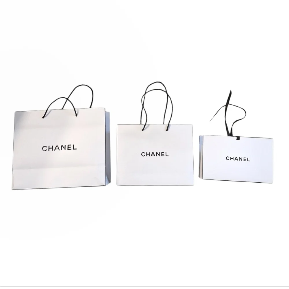 3 Chanel Paper Shopping Bags Bundle Gift Christmas